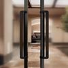 Cloud Rudder Elegante Schwarze & Walnussfarbene Türgriffe aus gehärtetem Glas
