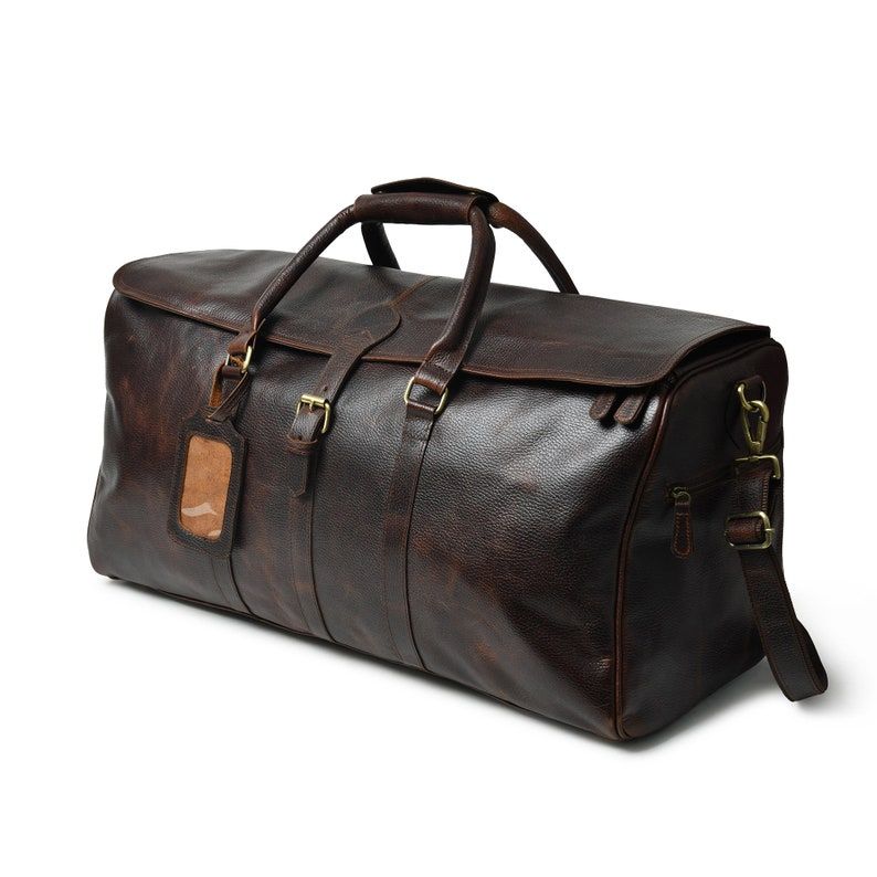 Full-Grain Leather Weekender Bag: Monogrammed Carry-On Duffle