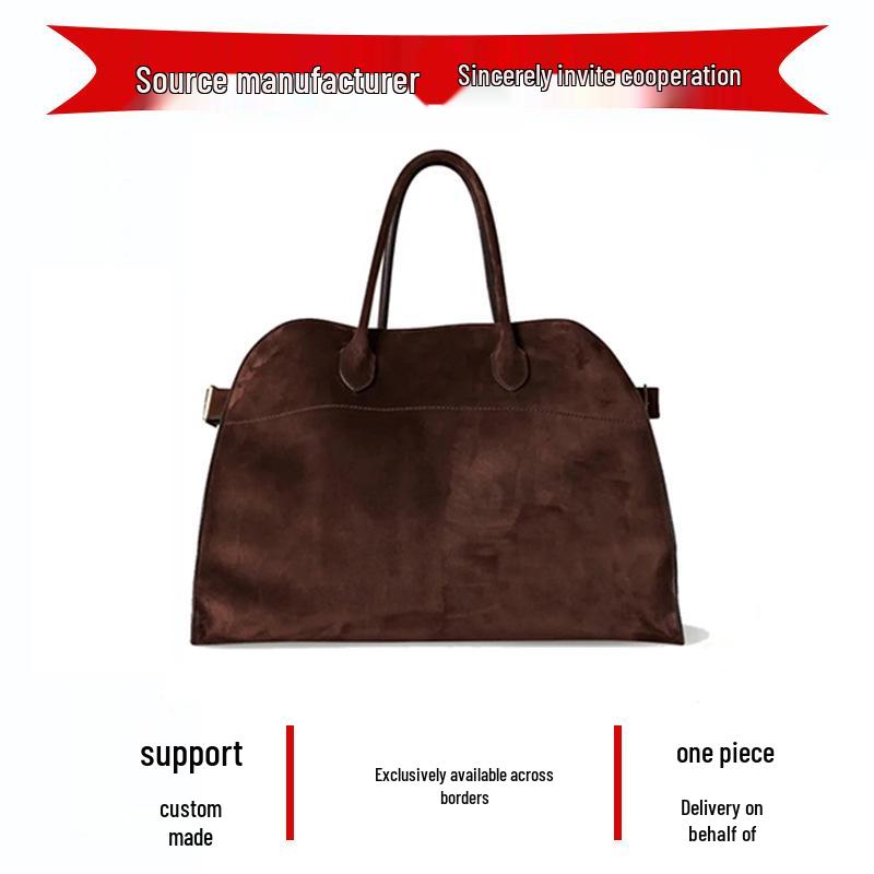 THE ROW Margaux 15 Semišová taška - Velkokapacitní podzimní/zimní dojíždějící aktovka