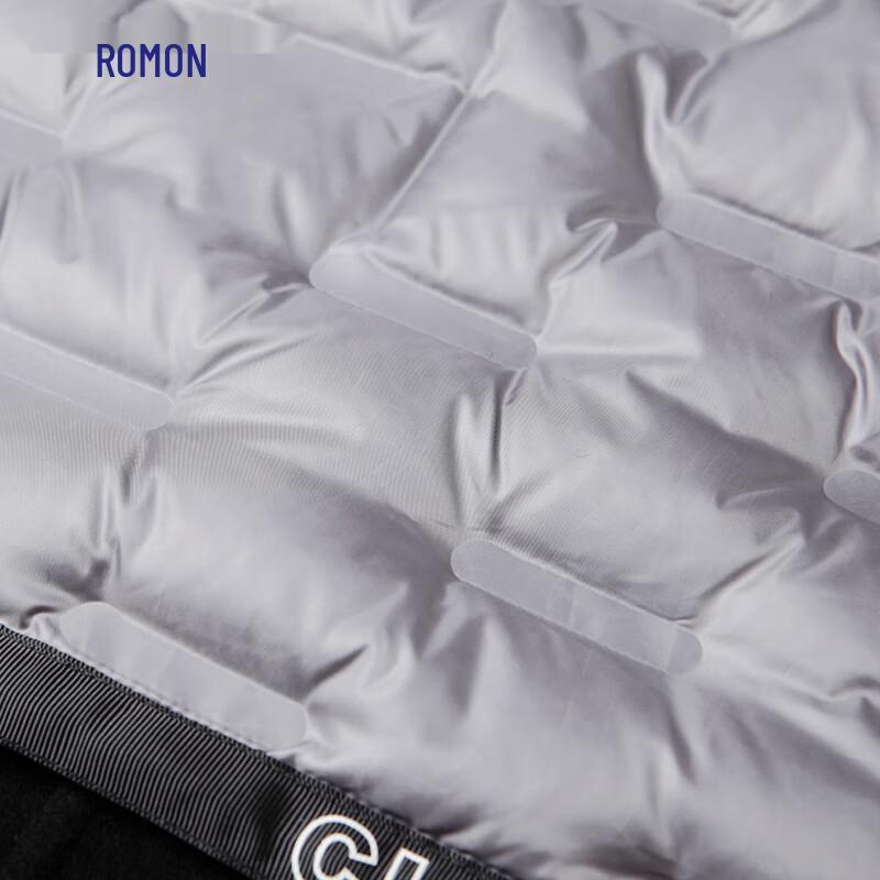 ROMON Men's 100% Wool Double-faced Overcoat with Goose Down Liner