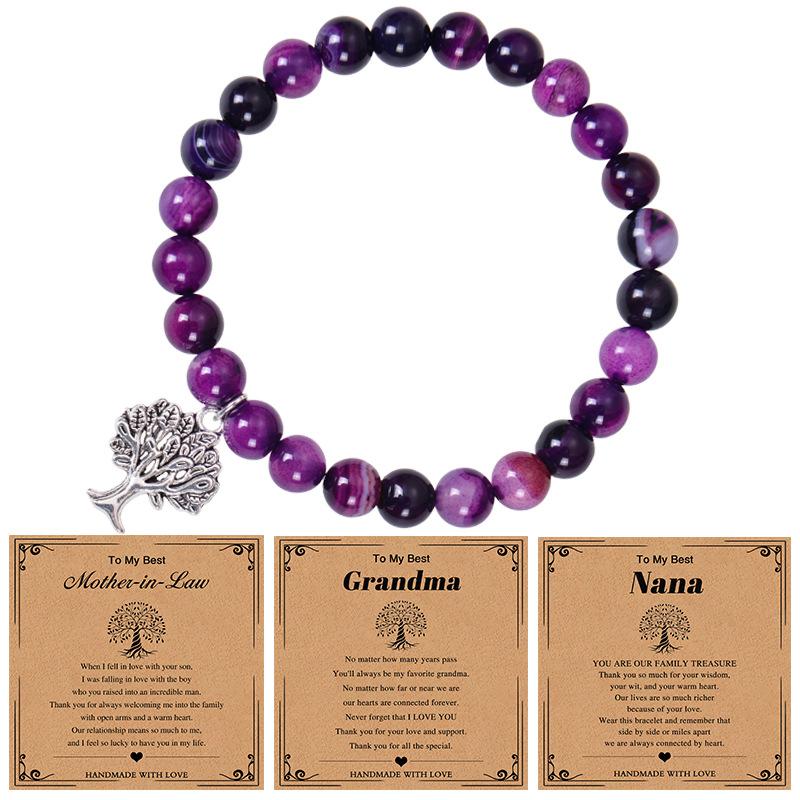 

JYL TS Bracelet Bohemian Yoga Double-Layer Beaded Enhances Freedom & Spiritual Flow Purple Agate кожа буйвола