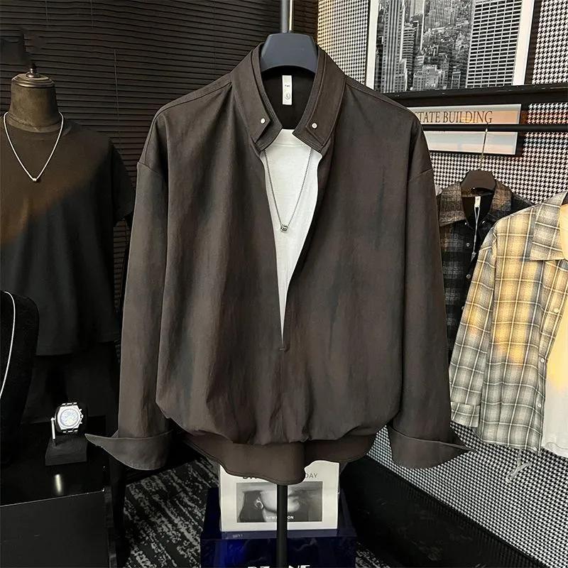 Tie Dye Men's Tie Dye Layered Shirt Jacket Loose Fit Turn-Down Collar Casual  Shirt