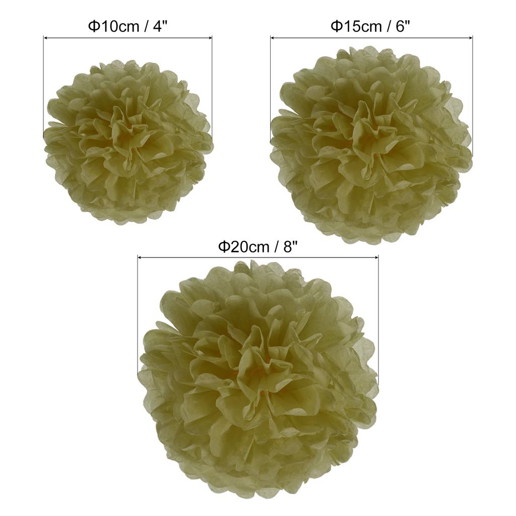 4"/6"/8" Tissue Pom Poms Flowers, 12 Pack Paper Flower Ball for Wedding Bridal Shower Birthday Bachelorette Party