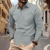 Spring and Autumn New Men's Waffle Solid Color Cardigan Chest Pocket Long Sleeves