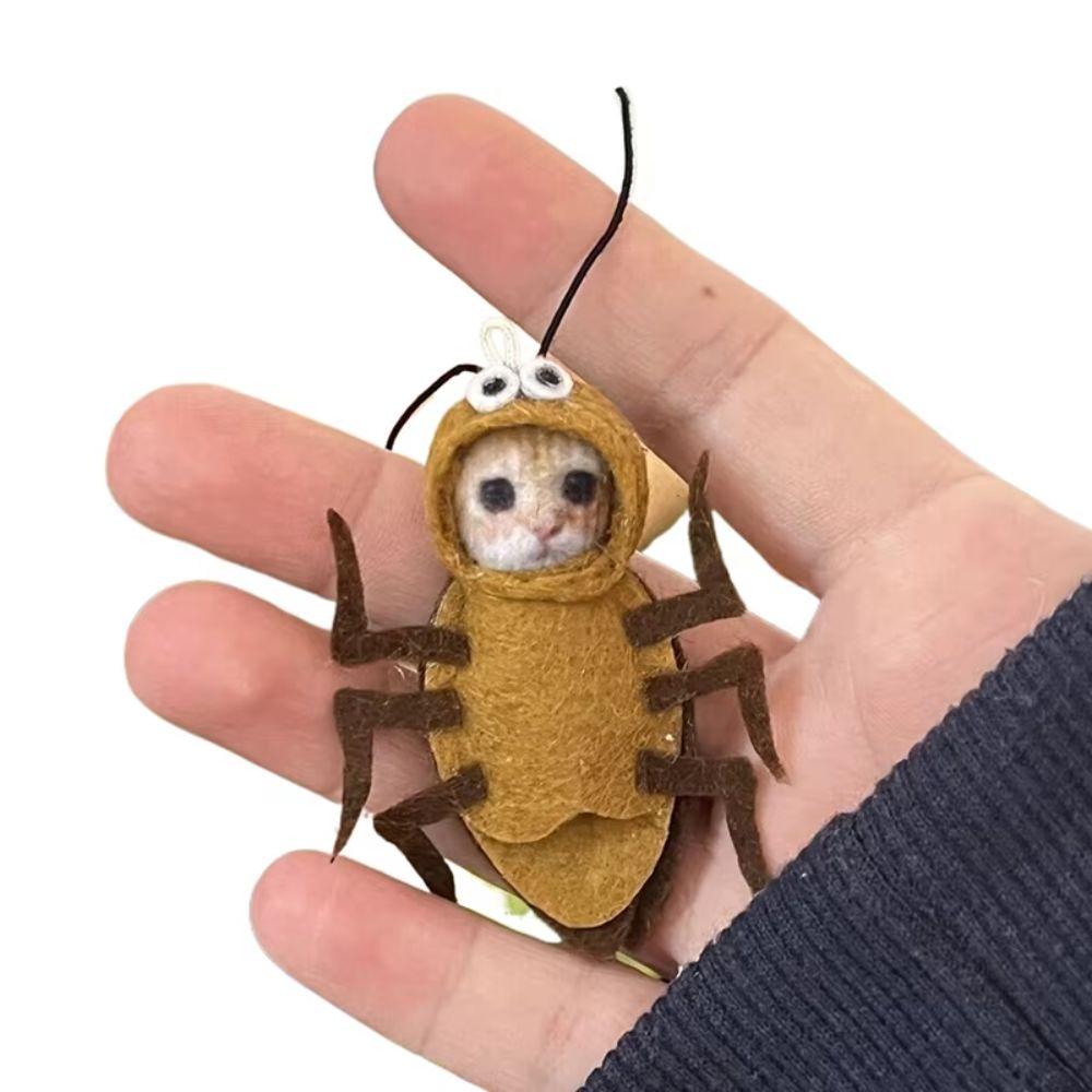 Material Package Cockroach Cat Keychain Material Dorayaki Cat Pendant Material  Daily Use