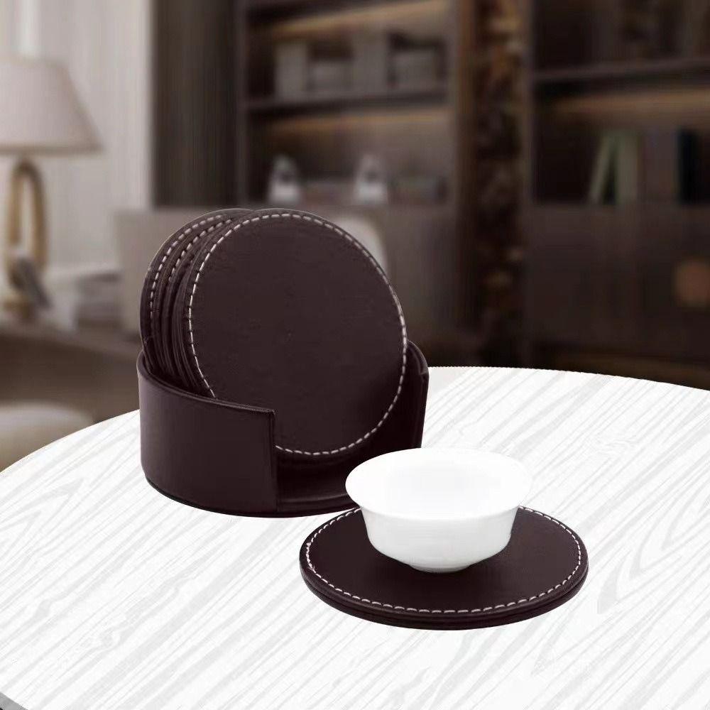 6Pcs Heat-resistant Tea/Coffee Cup Pad Non-slip Round/Square Drink Mat Afternoon Tea Mug
