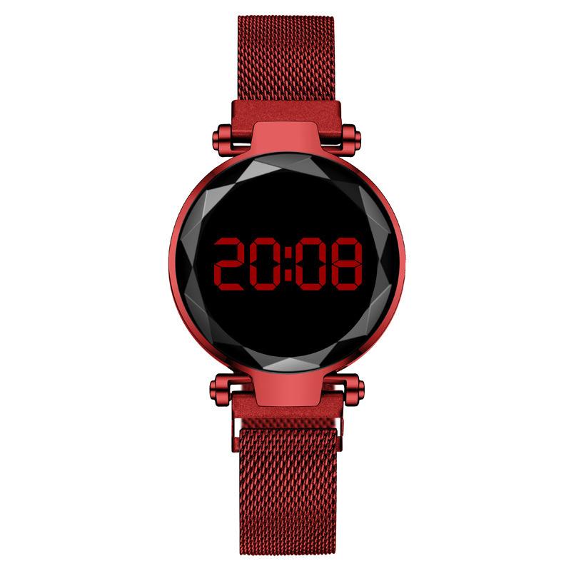 Led Electronic Watch Women S Watch Women S Watch Magnet Iron Magnet Lazy красный