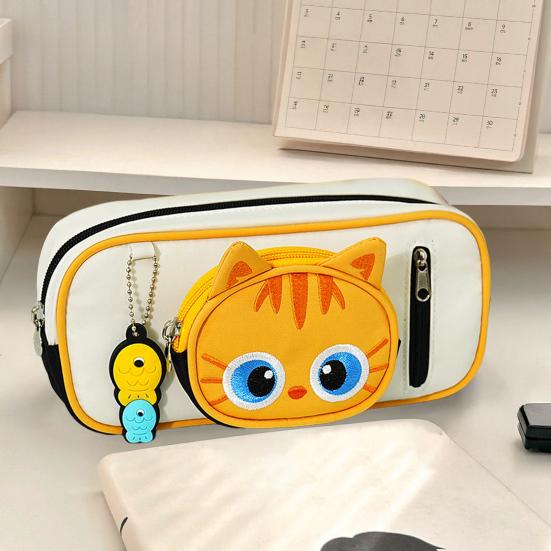 Cute Pencil Case Cartoon Cat Pencil Pouch Large Capacity Stationery Organizer for Middle School And Elementary School
