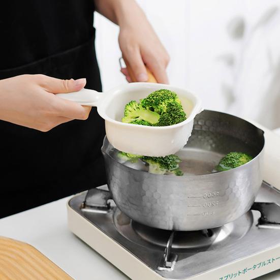 Abtropfkorb, Sieb, Obst- und Gemüsesieb, zweilagiges Design, lebensmittelecht, BPA-frei, Küchen-Abtropfkorb mit Griff