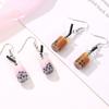 Hooks Earrings Bubble Tea Long Dangle Women Drink Drop Earrings Jewelry for Party