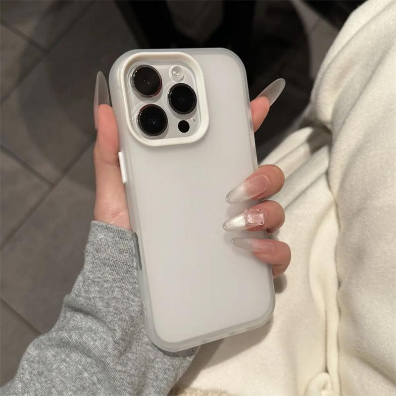 

Translucent Bright Color Phone Case For iPhone 16 15 14 Plus 13 12 11 Pro Max Clear Matte Soft Silicone Shockproof Rubber Cover For iPhone 15Pro Max