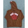 Felpa Sp5der Oversize Spessa in Pile con Stampa a Foglia Ragnatela Design Uomo Inverno Casual