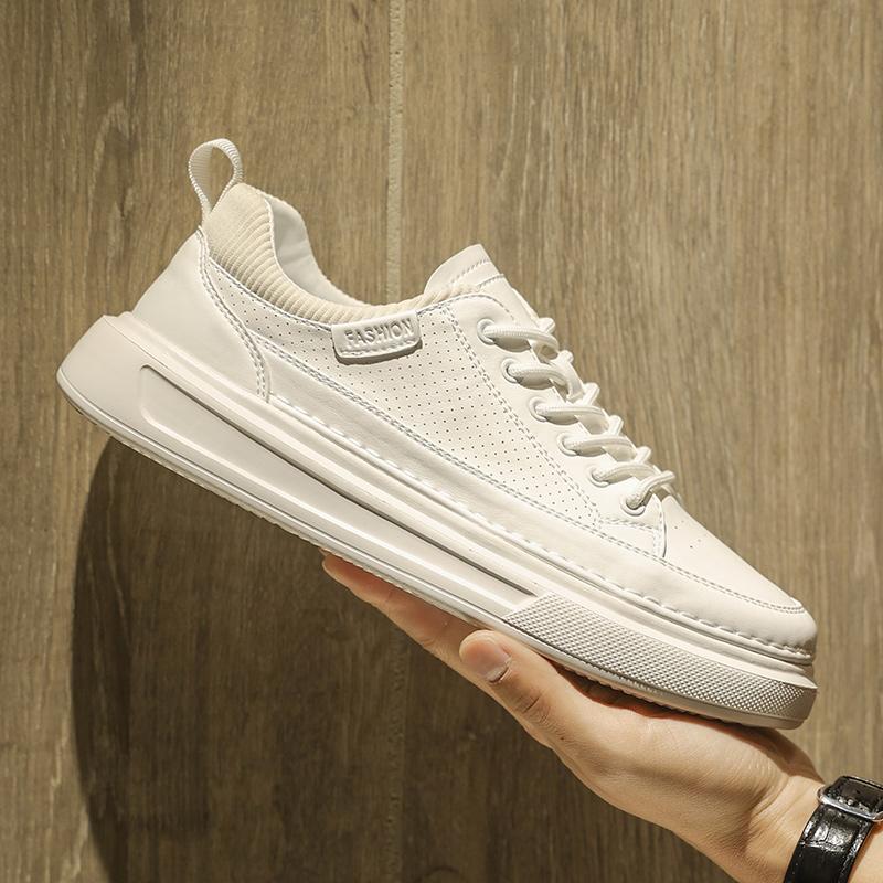 2024Men Thick Bottom Casual Sneaker Designer Walking Shoes High Quality Casual Leather Vulcanized Shoes Breathable Walking Shoes