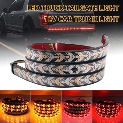 Barra de Luz LED para Porta Traseira de Carro Caminhão Luz de Sinalização de Viragem Dinâmica Fluindo Luz de Advertência de Freio Ré Lanterna Traseira para Pickup Jeep 12-24V