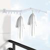 Tri-Fold Space Aluminum Wall-Mounted Drying Rack – 110 Lbs Load Capacity with 18 Hooks & Telescopic Hidden Rod – White