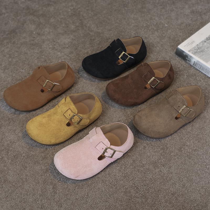 Children Flat Shoes Suede for Spring Kids Non-slip Soft Sole Brand New Boys Girls Leather Shoes Retro Trendy