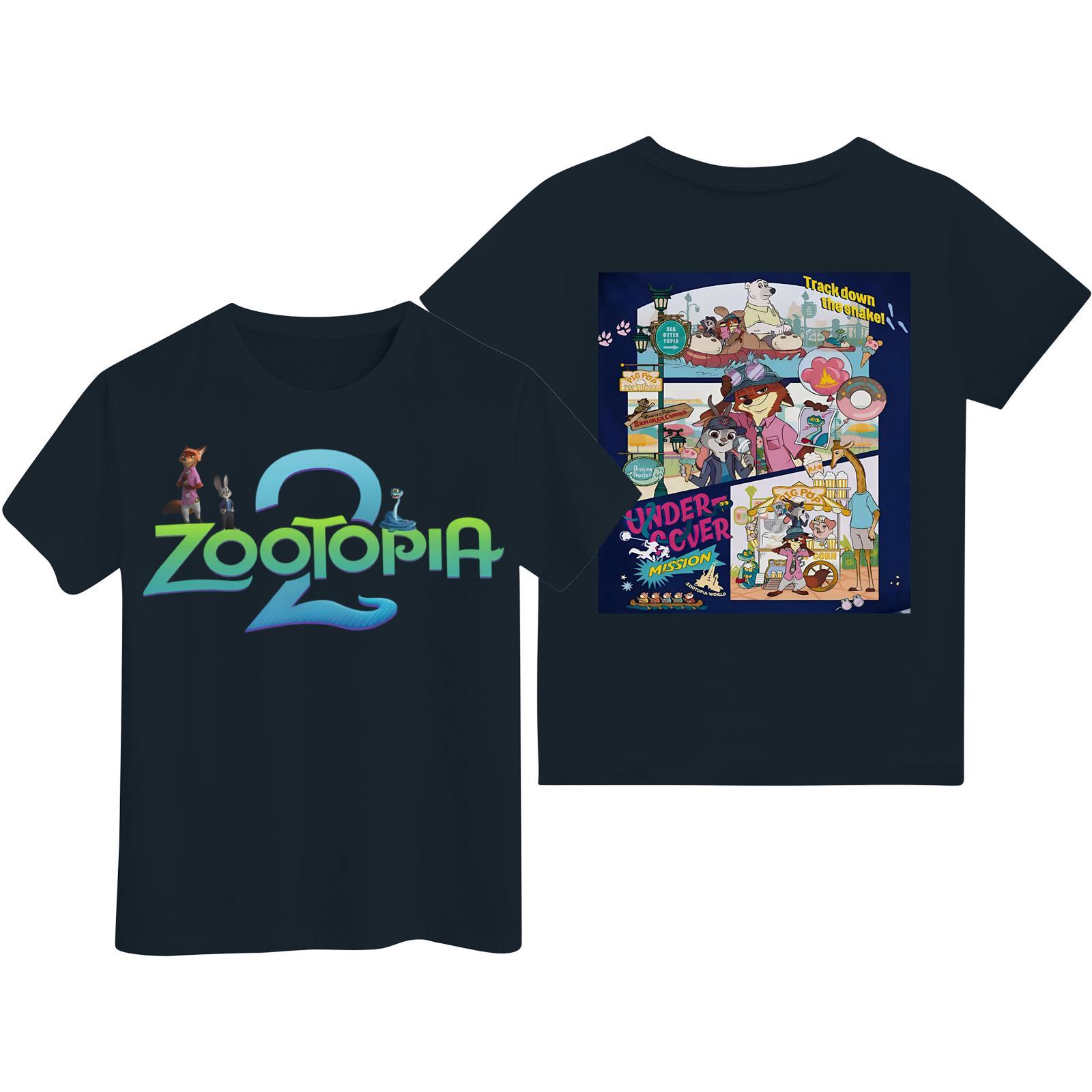 

Детская повседневная модная футболка с коротким рукавом и мультяшным принтом 120 тёмно-синий