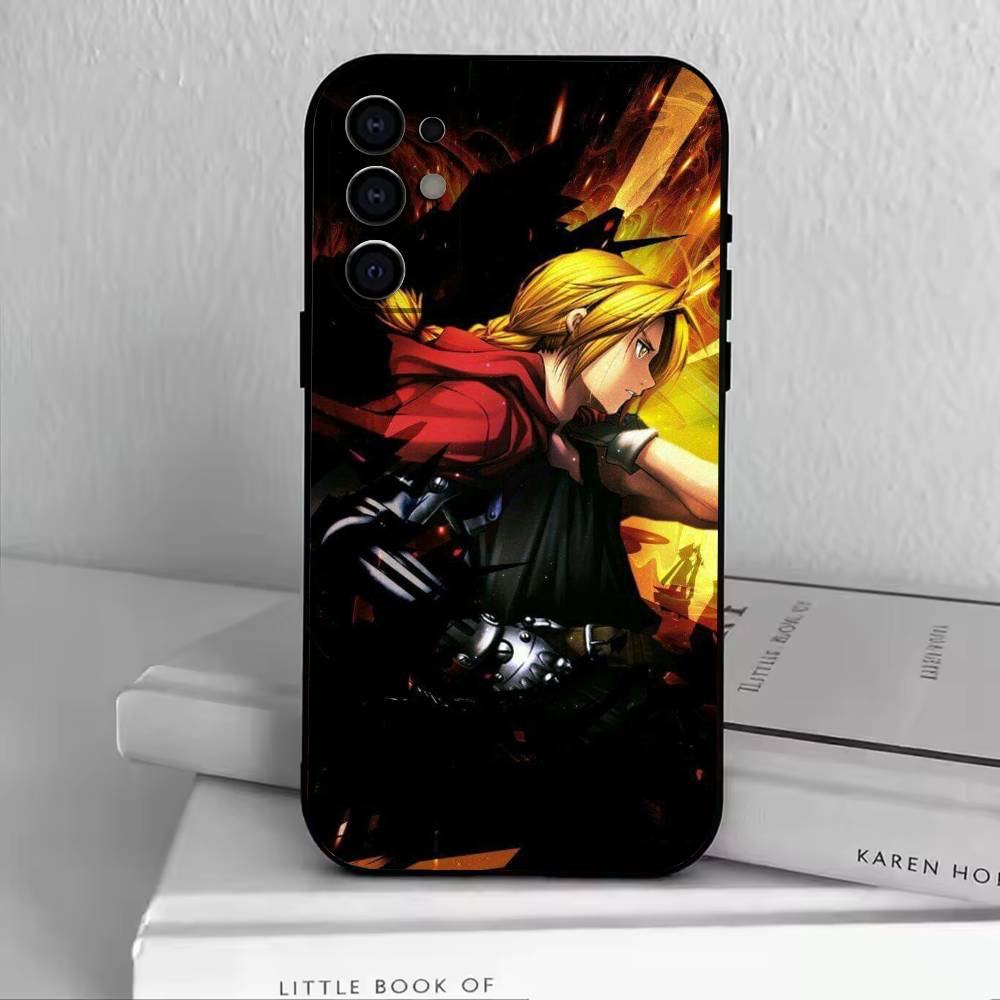 FA-E-Edward Elric Phone Case For Samsung S25,S24,S21,S22,S23,S30,Ultra,S20,Plus,Fe,Soft Silicone Black Cover