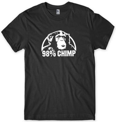 98% Schimpanse Herren Lustiges Unisex T-Shirt, Größe S-5XL