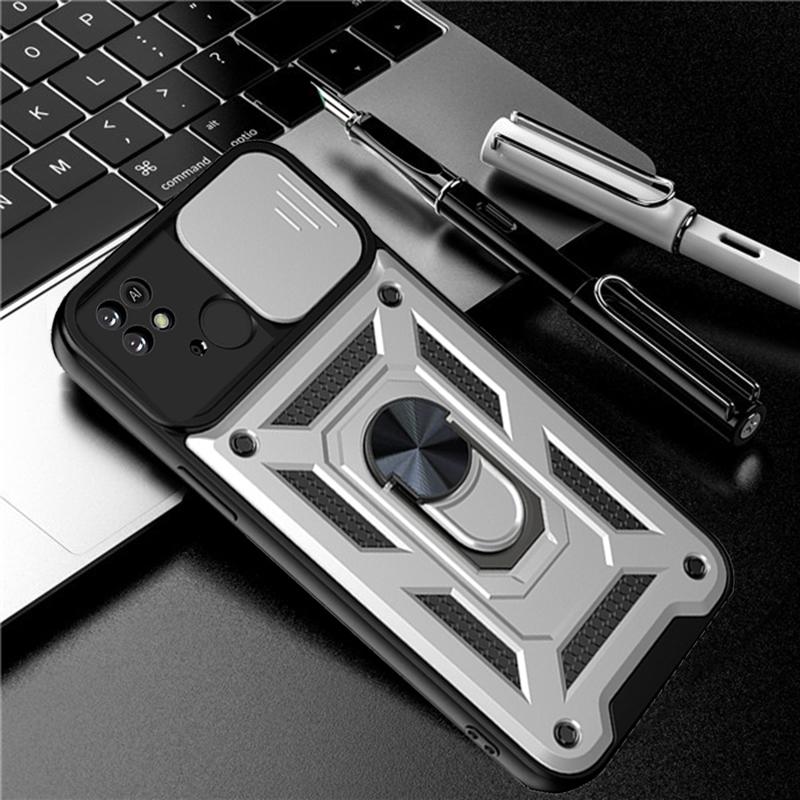 Põrutuskindel liugkaamera objektiivi kaitseümbris Xiaomi Redmi 10C 9T 9A 9C Note 11 10 9 Pro 11S 10S 9S Mi 12 Poco M4 M3 Pro X3 NFC rõnga aluse kate jaoks