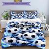 3PC Custom Name "Electric Soccer Balls" Bedding Set Duvet Cover Closure Includes 1 Duvet Cover & 2 Pillowcases for Bedroom