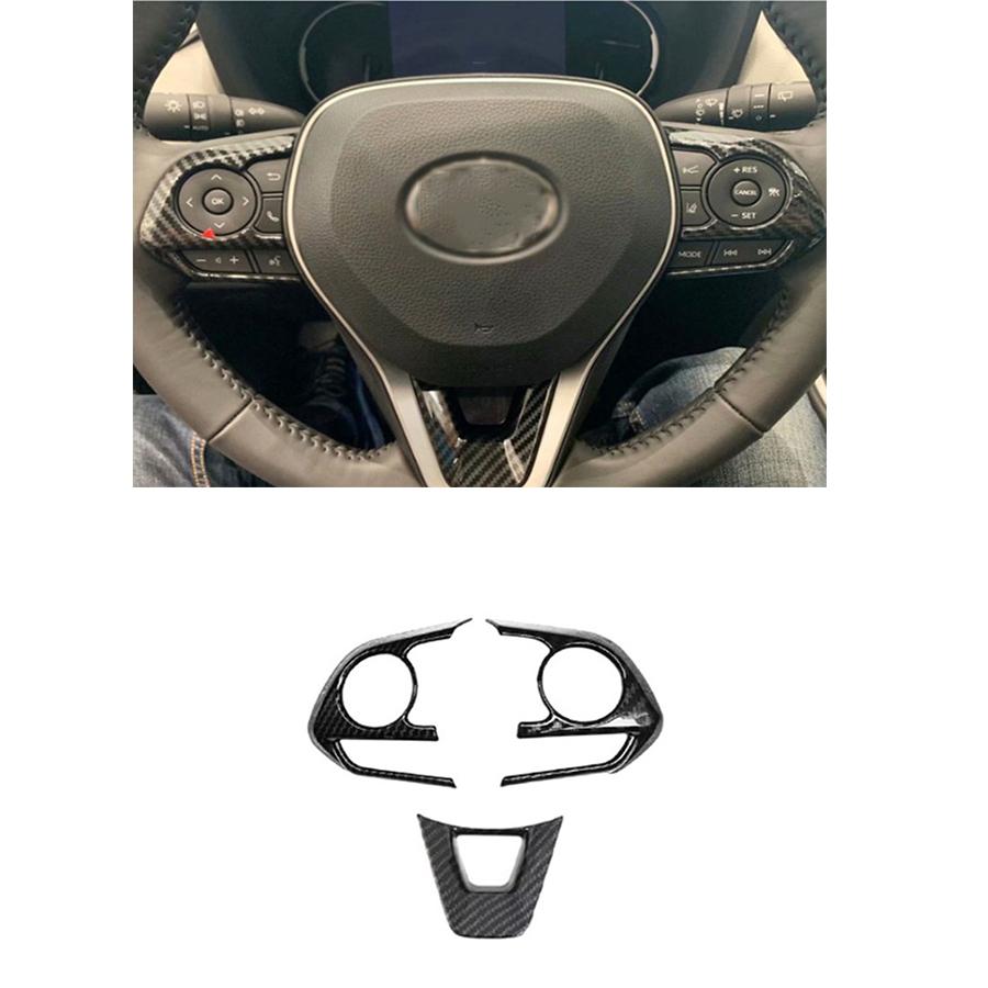 For Toyota RAV4 2019-2021 Carbon Fiber Style Steering Wheel Switch Trims Accesso