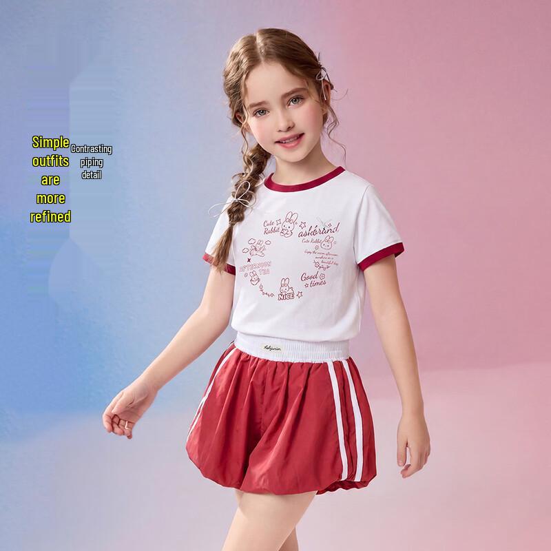 Girls' Summer Short Sleeve T-shirt & Shorts Set