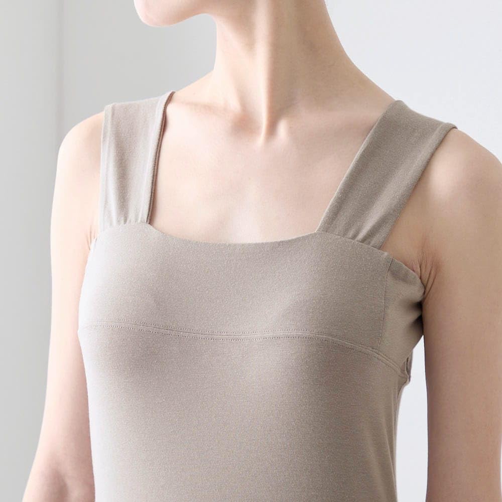 Belle Maison Tank Cotton Prevents Size S Women's Sweat-Absorbing Top, Blend, Peeking, Saralyst, Charcoal,