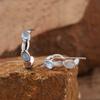 Natural Gemstone Aquamarine Stud Earrings S925 Sterling Silver Simple Fashion Treasure Xiaohongshu Earrings