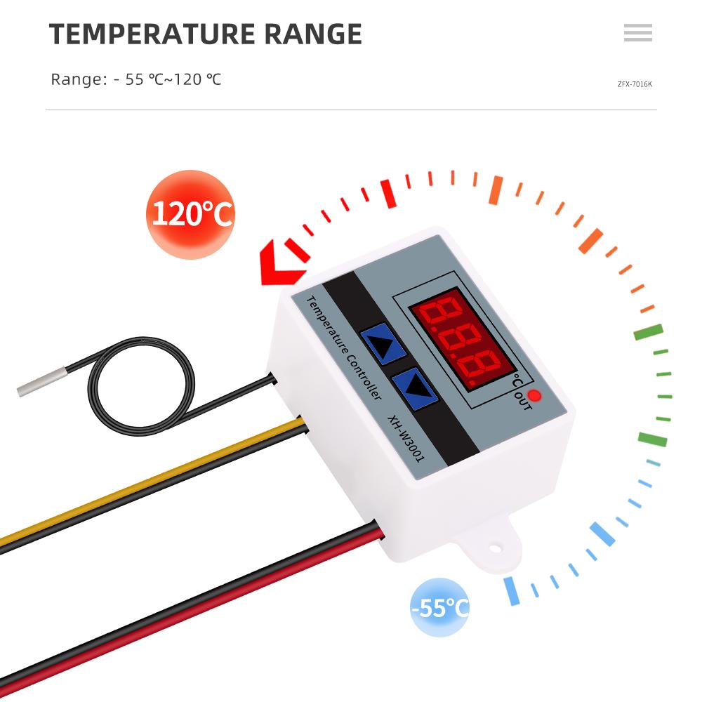 XH-W3001 Temperaturregler 220V Digitalthermostat Mikrocomputer Temperaturregelung Inkubator Kühlung Heizung Schalter NTC Sensor