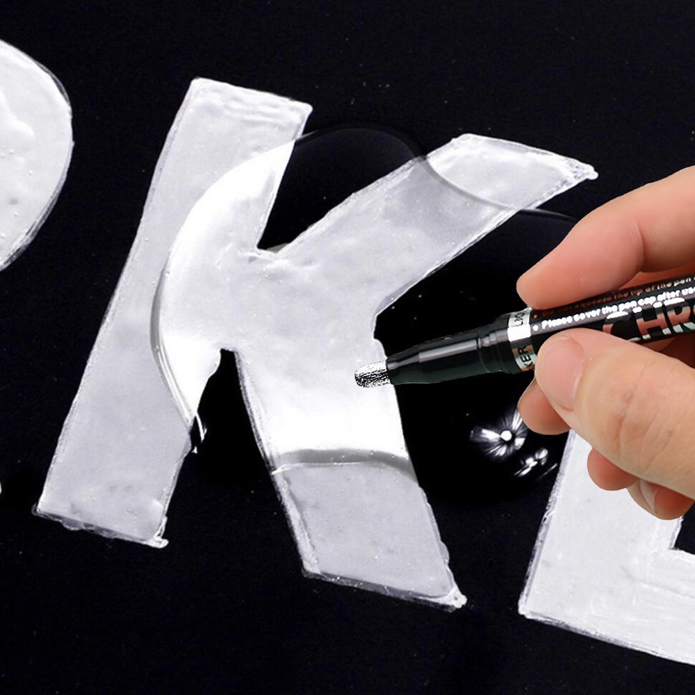 6pcs/Kit High Gloss Liquid Chrome Mirror Marker Pen 2mm DIY Reflective Permanent Gold SILVER Paint Pen for On Any Surface