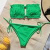 Sexy Womens Swimsuit Push-Up Sutiã Acolchoado Listrado Impressão Banho Swimwear Macacão