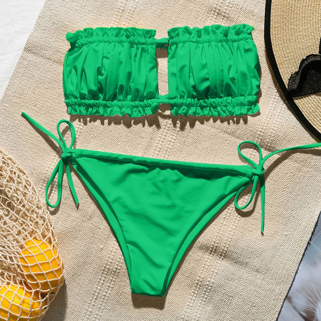 Sexy Womens Swimsuit Push-Up Sutiã Acolchoado Listrado Impressão Banho Swimwear Macacão
