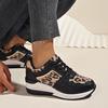 Leopard Print Slope Heel Platform Single Shoes Women's Autumn New Color Matching Casual Trendy Comfortable Sports Shoes