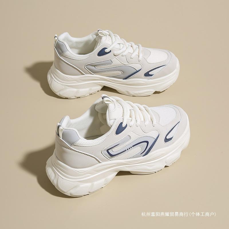 High-quality versatile dad shoes women's 2025 new spring and autumn small man thick-soled heightening casual sports shoes