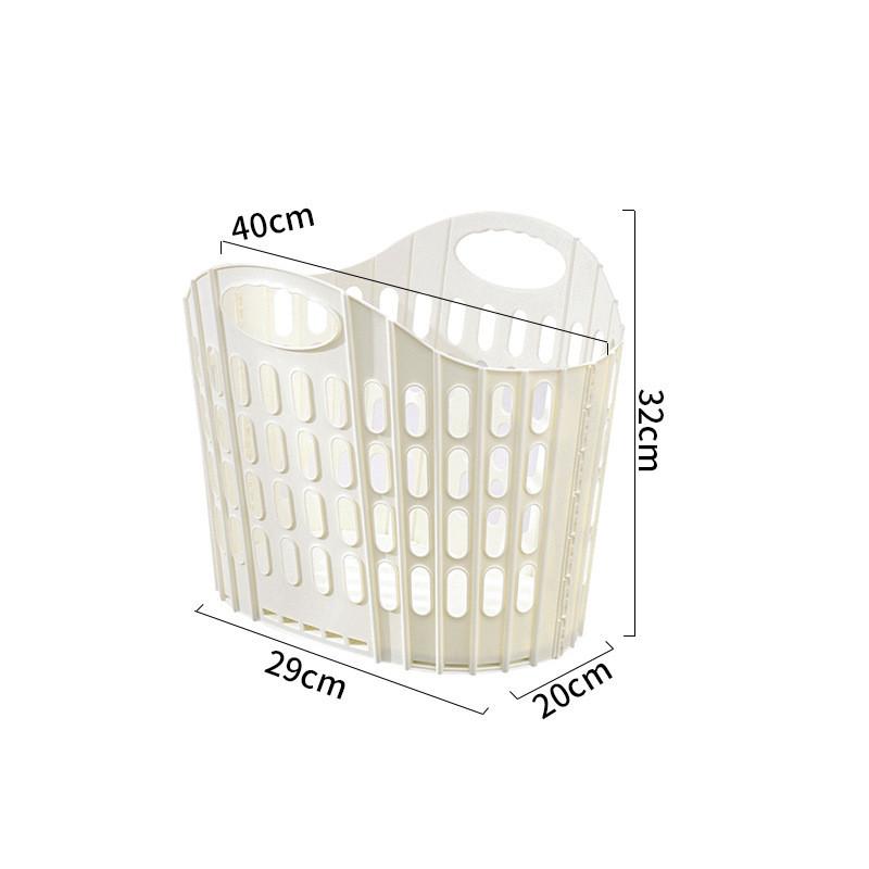 Plastic Collapsible Laundry Basket With Handle For Home Bathroom Storage And Wall Mounting