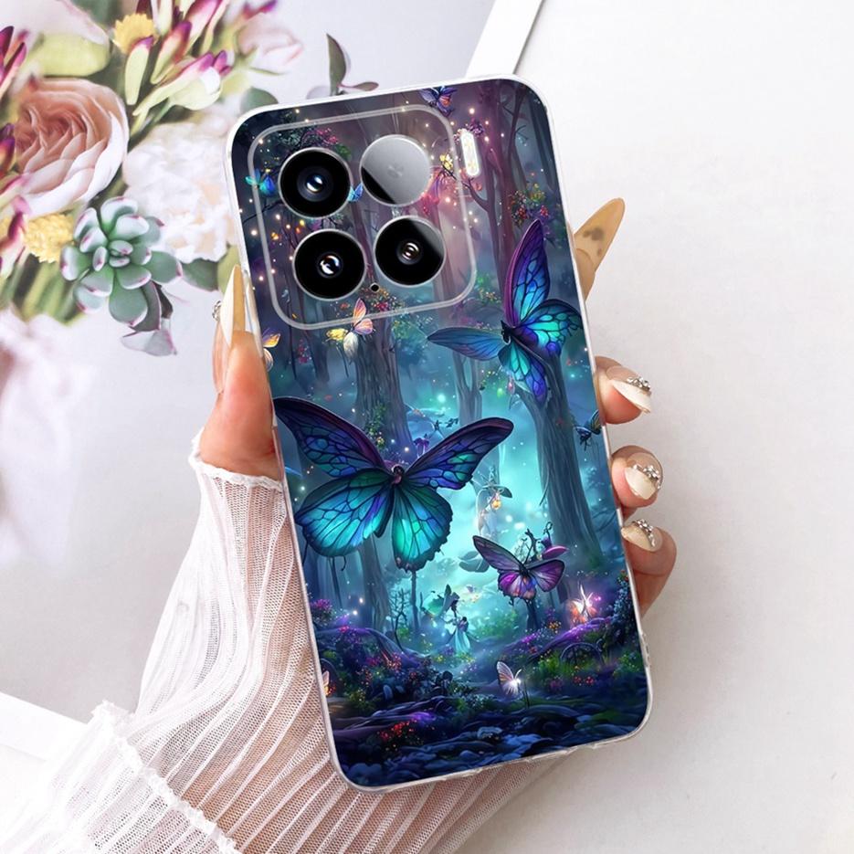 For Xiaomi Mi 15 Pro 5G Case Luxury Butterfly Painted Cover Soft Silicone Phone Case For Xiaomi 15 Pro Mi15 Pro 5G Fundas Bumper