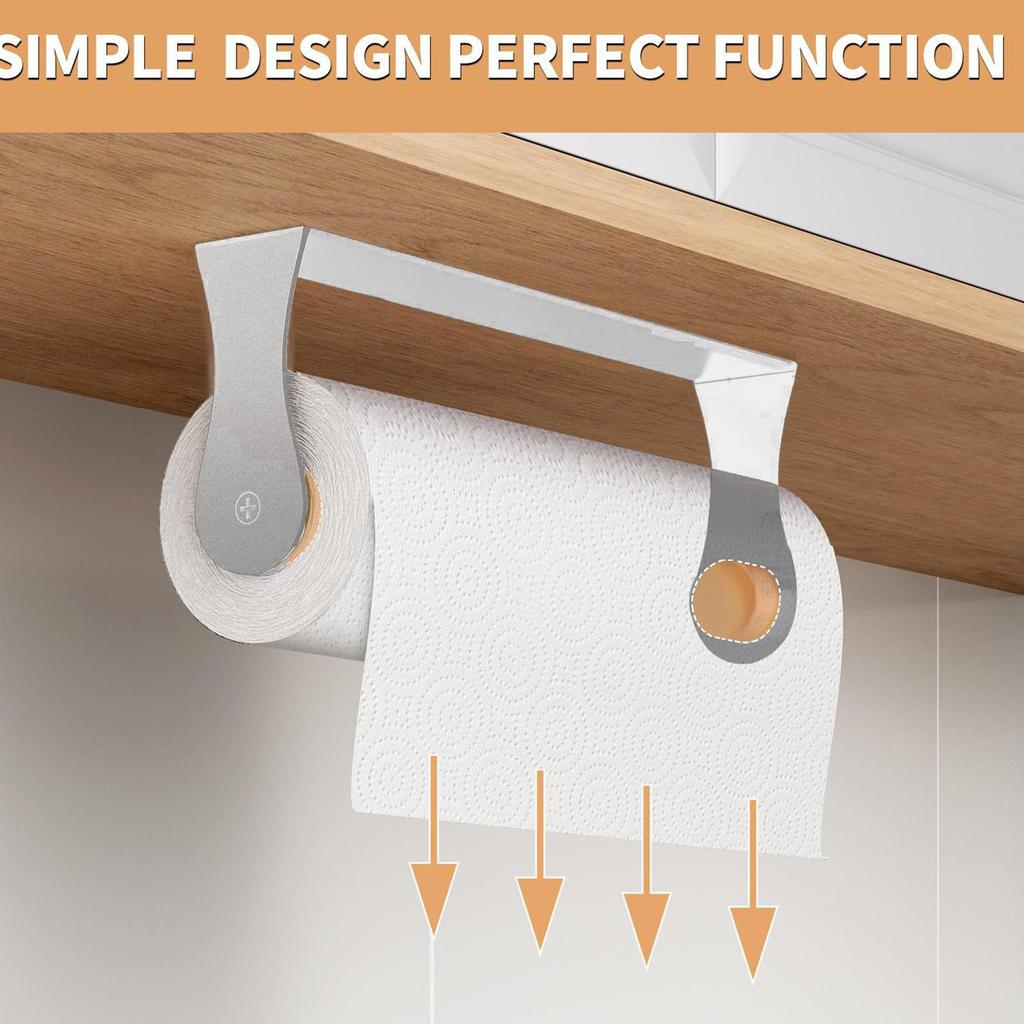 Kitchen Paper Towel Holder Self Adhesive Organizer Towel Tissue Napkin Holder Bar For Kitchen Bathroom Pantry Laundry Room