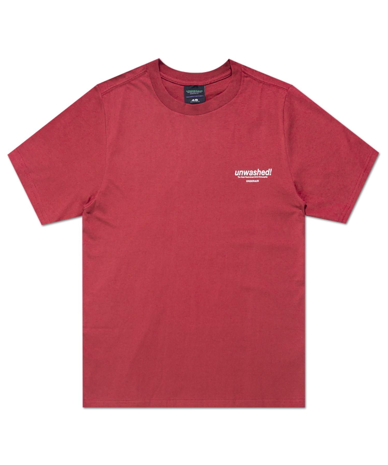 Under Air Unwashed! Half Sleeve - Burgundy M