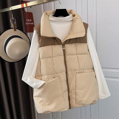 Vest for Women Cotton Autumn Winter Sleeveless Tops Knitted Sweater Vest Oversize Thickened Down Casual V-neck Vest