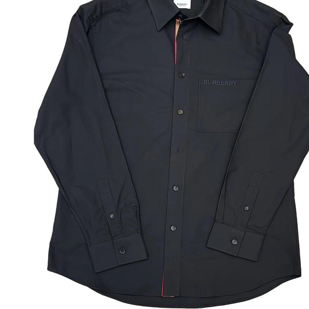 Burberry Shirts Men's Black Lapel Moderate Other 80842841
