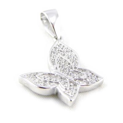 [H5558] - Silver Pendant 'Papillon De Charme' Silver-white (rhodium-plated) - 20x18 Mm