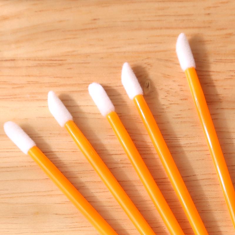 50 Disposable Lip Brush Wands - Mini Lipstick & Gloss Makeup Tools