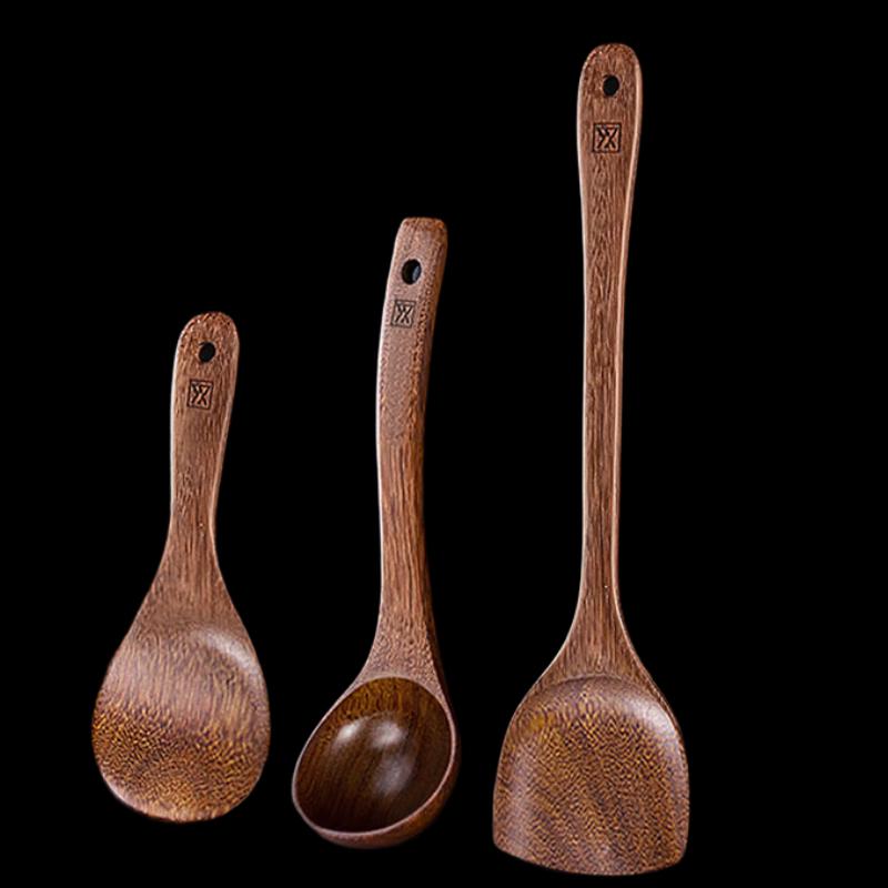 Shuangqiang 3-Piece Wooden Kitchen Utensil Set