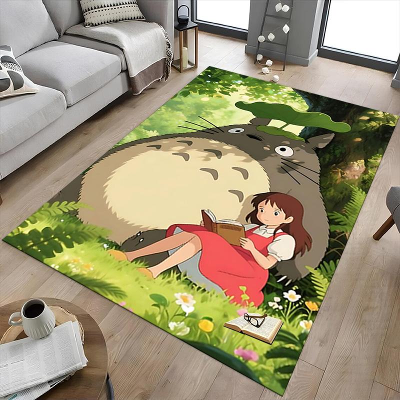 1 Stück Totoro Freunde Teppich für Spielzimmer Schlafzimmer Wohnzimmer Sofa Heimdeko, Kinder Spielbereich Teppich Rutschfeste Fußmatte Y72911
