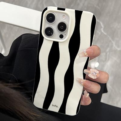 Fashion Simple Black Wavy Striped Phone Case For iPhone 16 17 15 14 13 12 11 Pro Max 16E 17Air Shockproof Protect Soft Cover