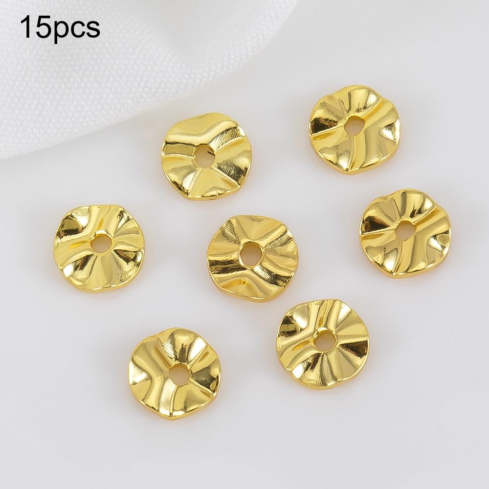 10/15/20/50/100pcs 18K Gold Plated Wave Flower Bead Caps Bracelet Necklace Crafts Round Bead Cap DIY Jewelry Making Accessories