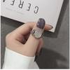 Imitation White Chalcedony Retro Ring Female Thai Silver Versatile Personality Literary and Artistic Fan