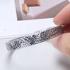 S999 Sterling Silver Handmade Hammer Pattern Heart Sutra Bottom Bracelet Retro Ethnic Style Bracelet Lotus Fish Foot Silver