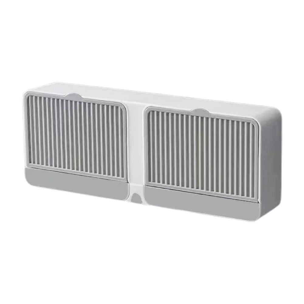 Wall-mounted soap rack, portable soap dish, bathroom accessories, double compartment